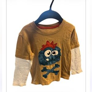 Circo Brown and White Monster Long Sleeve Tee